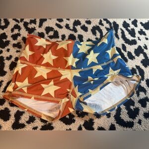 Teeki Red and Blue Star Athletic Shorts